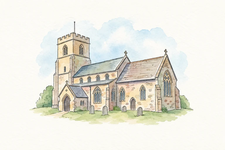 Watercolour church illustration